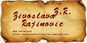 Živoslava Rajinović vizit kartica